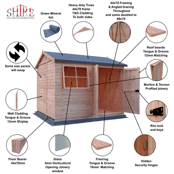Mammoth 10x8 Double Door 12mm Shiplap Garden Shed