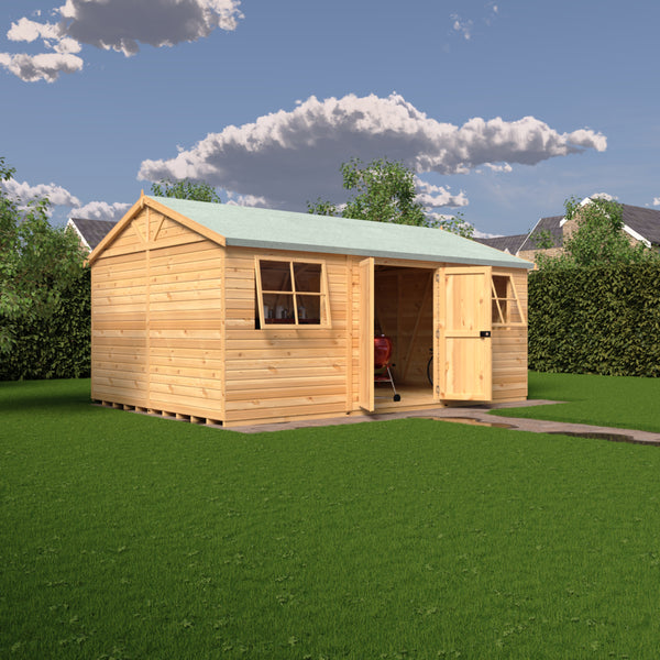 Mammoth 12x18 Double Door 12mm Shiplap Garden Shed