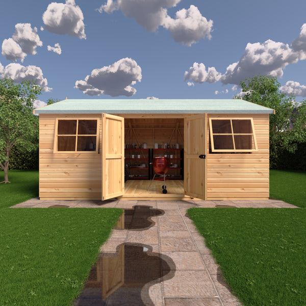 Mammoth 12x18 Double Door 12mm Shiplap Garden Shed