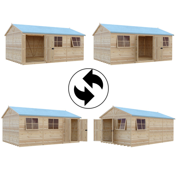 Mammoth 12x18 Double Door 12mm Shiplap Garden Shed