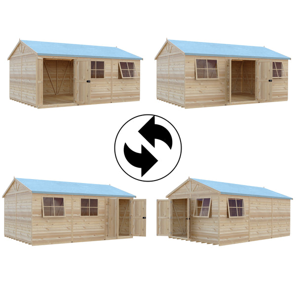 Mammoth 12x18 Double Door 12mm Shiplap Garden Shed