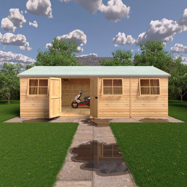 Mammoth 12x24 Double Door 12mm Shiplap Garden Shed