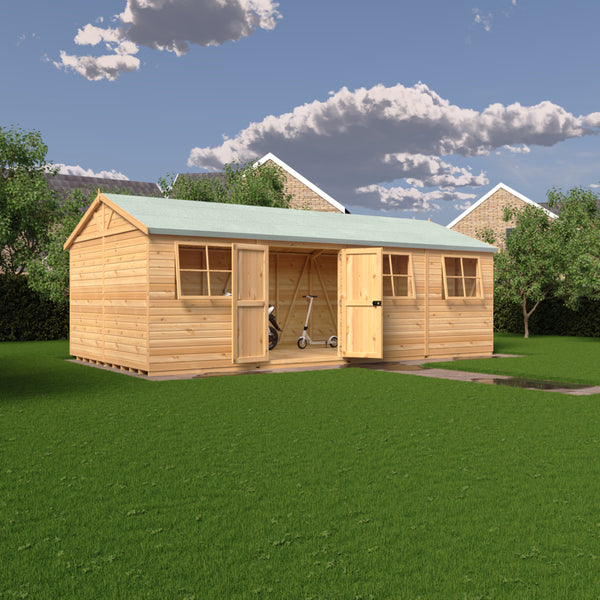 Mammoth 12x24 Double Door 12mm Shiplap Garden Shed