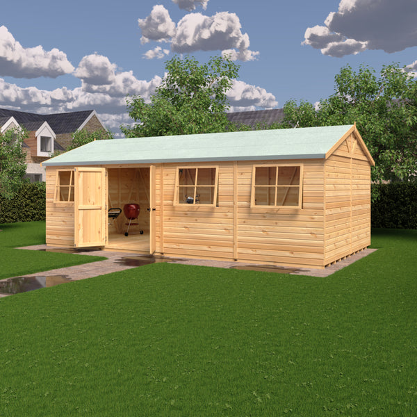Mammoth 12x24 Double Door 12mm Shiplap Garden Shed