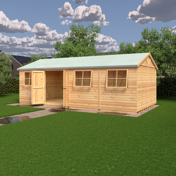 Mammoth 12x24 Double Door 12mm Shiplap Garden Shed