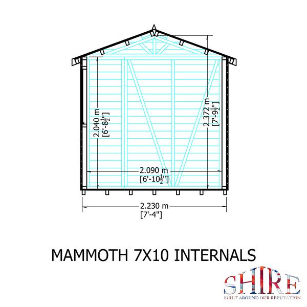 Mammoth 10x7 Single Door 12mm Shiplap Garden Shed