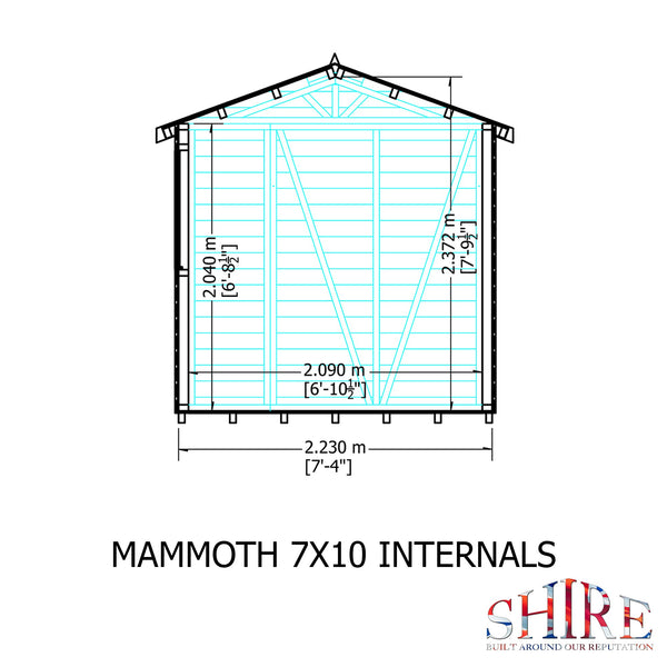Mammoth 10x7 Single Door 12mm Shiplap Garden Shed