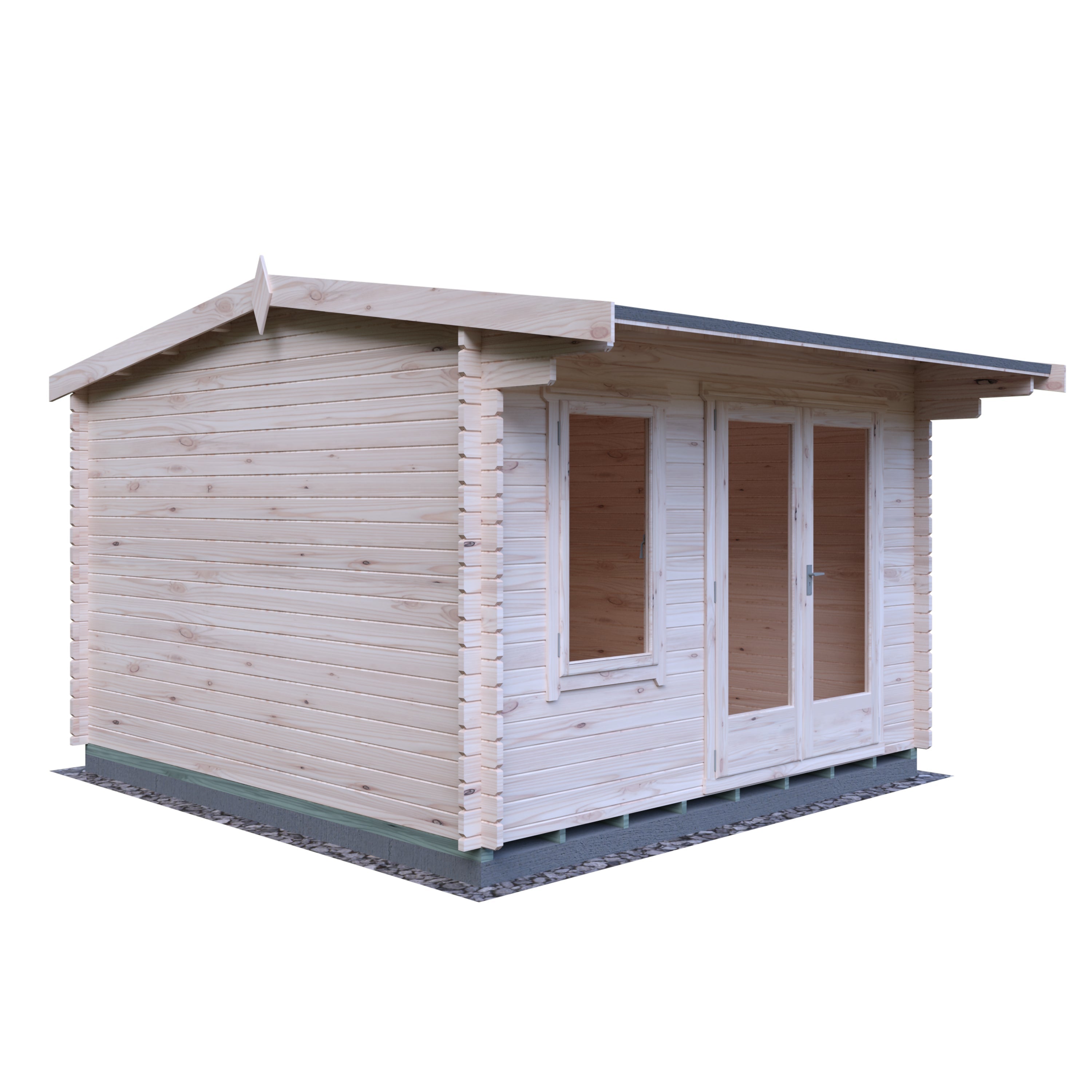 Shire Marlborough 12Gx12 Log Cabin 28mm interlock cladding - Best Shed