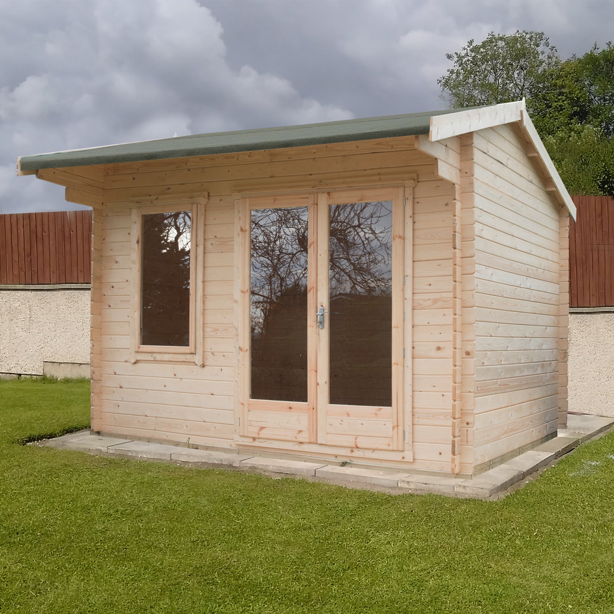 Shire Marlborough 12Gx10 Log Cabin 28mm interlock cladding - Best Shed