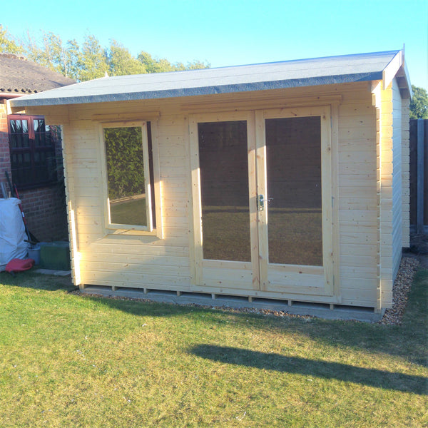 Shire Marlborough 12Gx12 Log Cabin 28mm interlock cladding - Best Shed