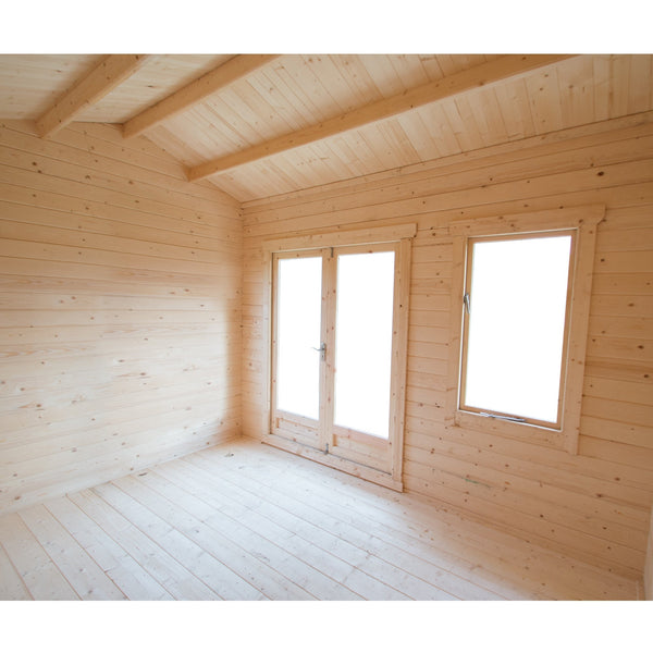 Shire Marlborough 12Gx12 Log Cabin 28mm interlock cladding - Best Shed