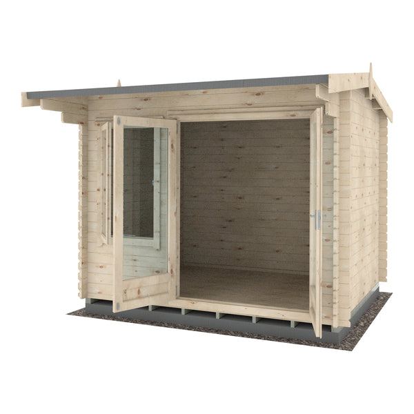 Shire Marlborough 8Gx10 Log Cabin 28mm interlock cladding - Best Shed