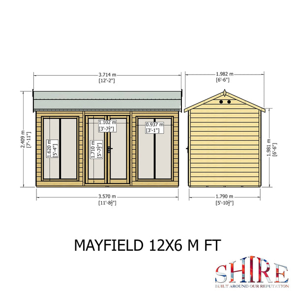 Shire Mayfield 12x6 12mm Interlock Cladding  Summerhouse - Best Shed