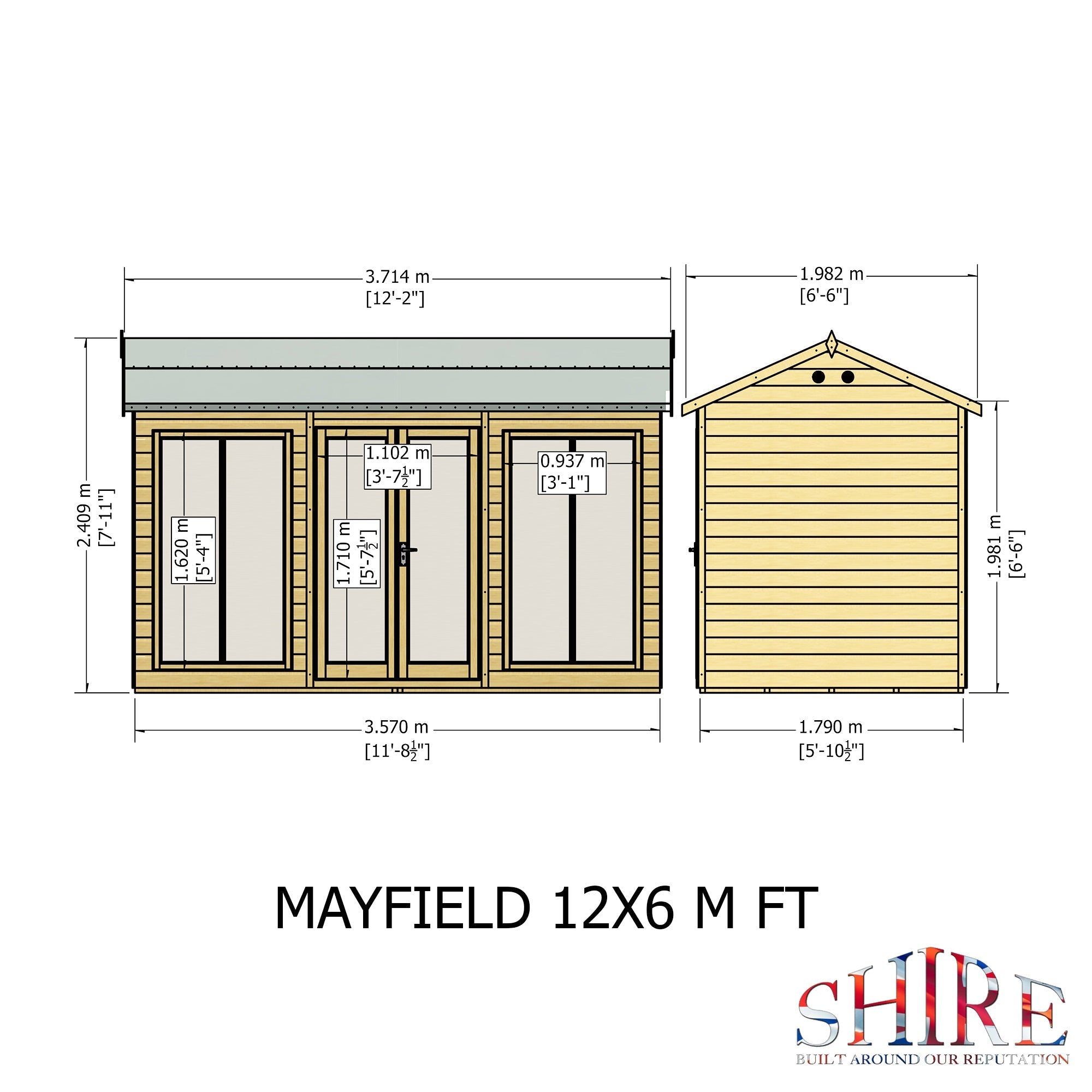 Shire Mayfield 12x6 12mm Interlock Cladding  Summerhouse - Best Shed