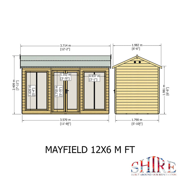 Shire Mayfield 12x6 12mm Interlock Cladding  Summerhouse - Best Shed