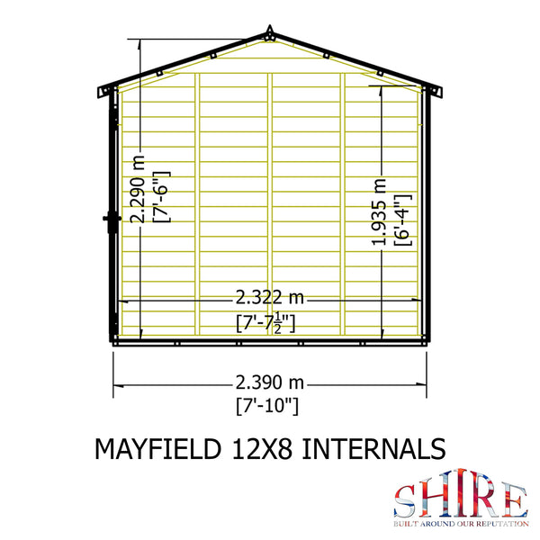 Shire Mayfield 12x8 12mm Interlock Cladding  Summerhouse - Best Shed