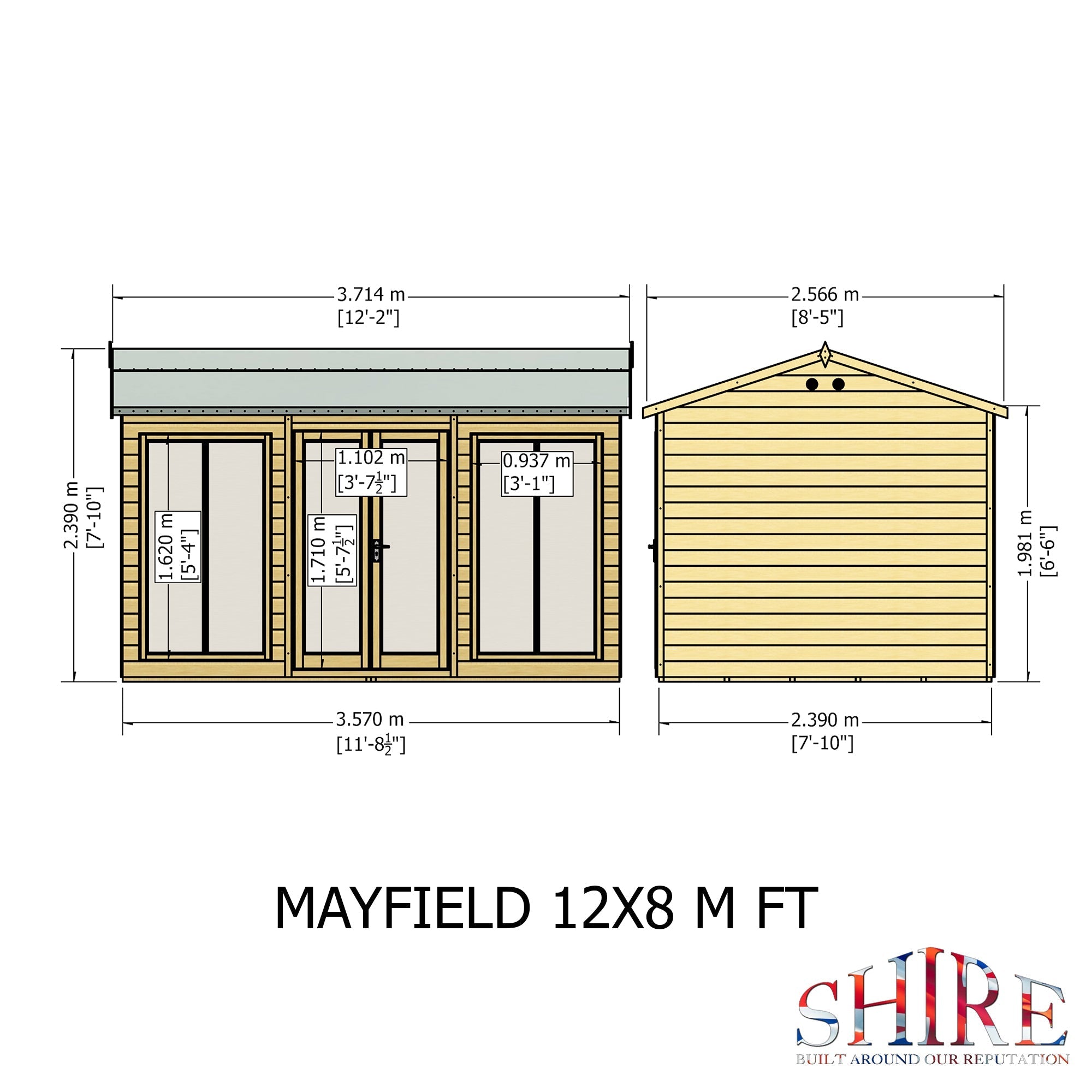 Shire Mayfield 12x8 12mm Interlock Cladding  Summerhouse - Best Shed