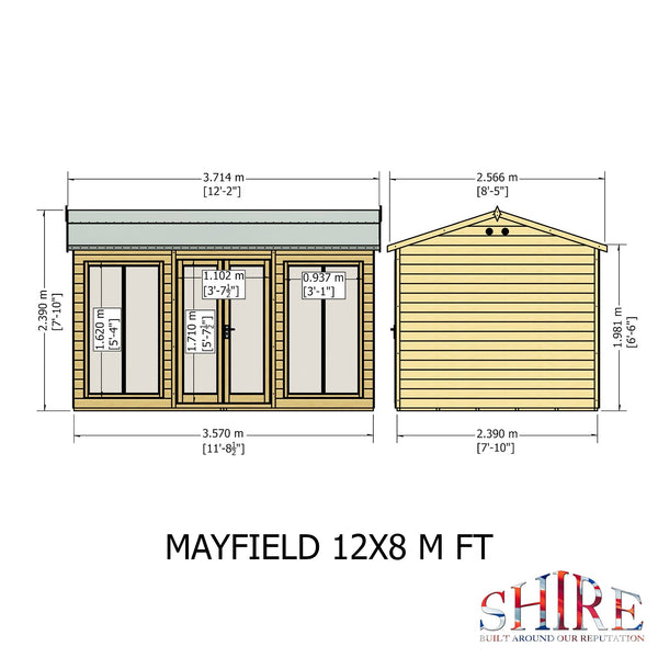 Shire Mayfield 12x8 12mm Interlock Cladding  Summerhouse - Best Shed