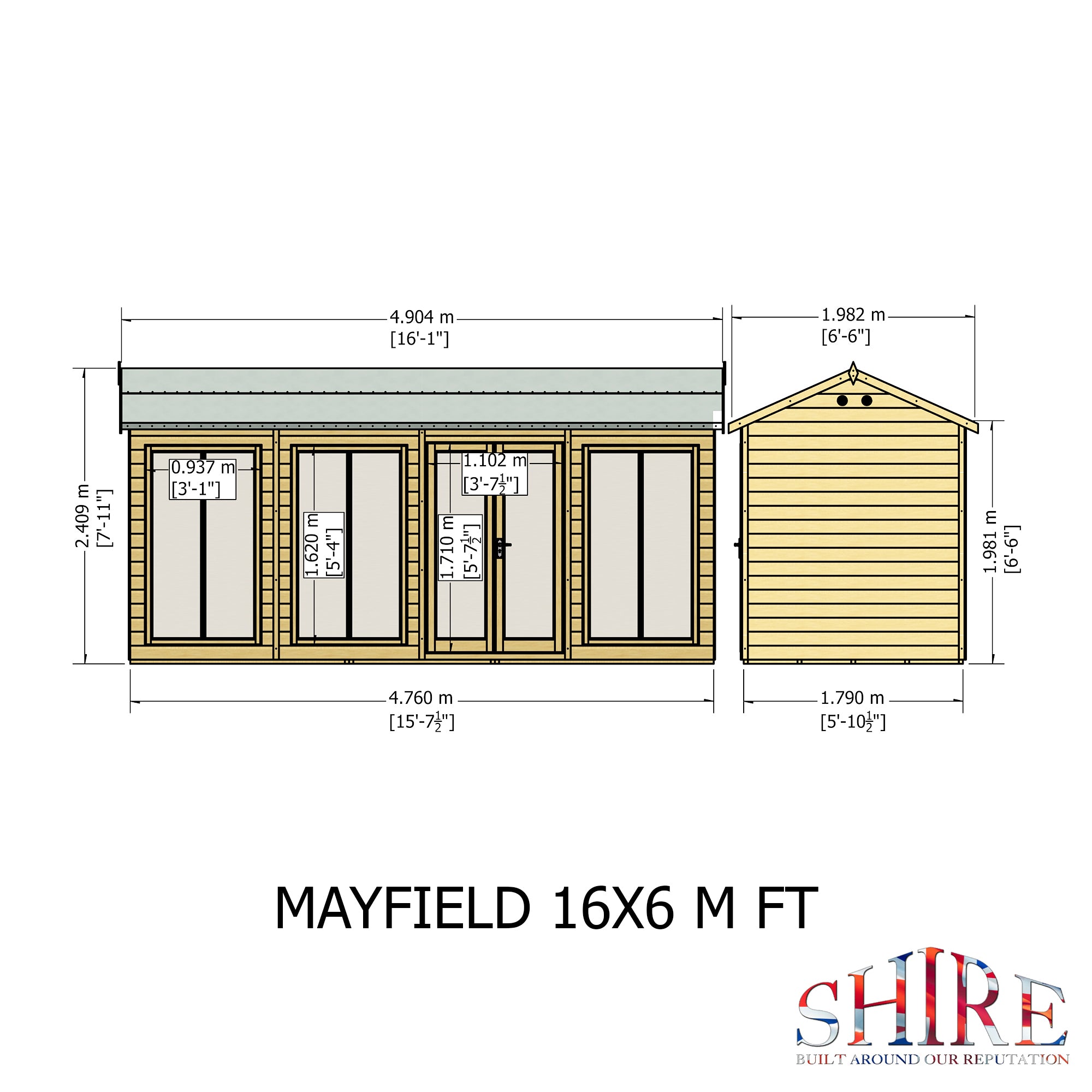 Shire Mayfield 16x6 12mm Interlock Cladding  Summerhouse - Best Shed
