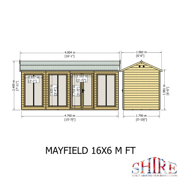 Shire Mayfield 16x6 12mm Interlock Cladding  Summerhouse - Best Shed