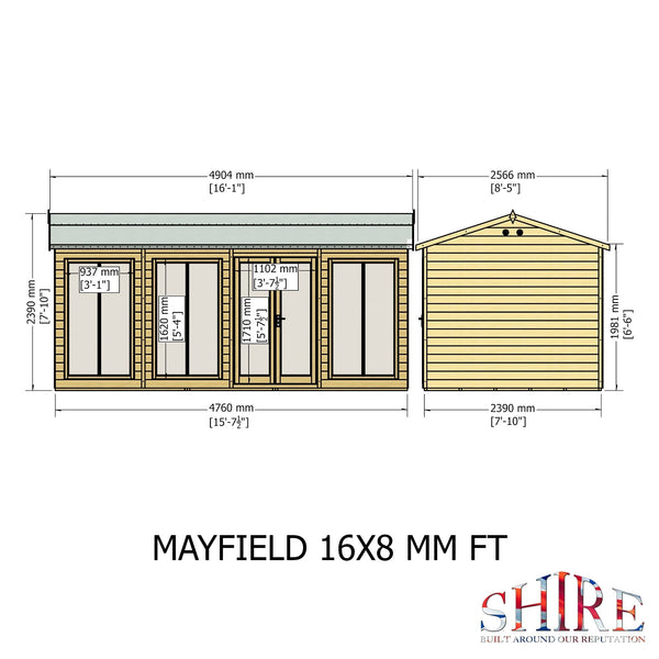 Shire Mayfield 16x8 12mm Interlock Cladding  Summerhouse - Best Shed