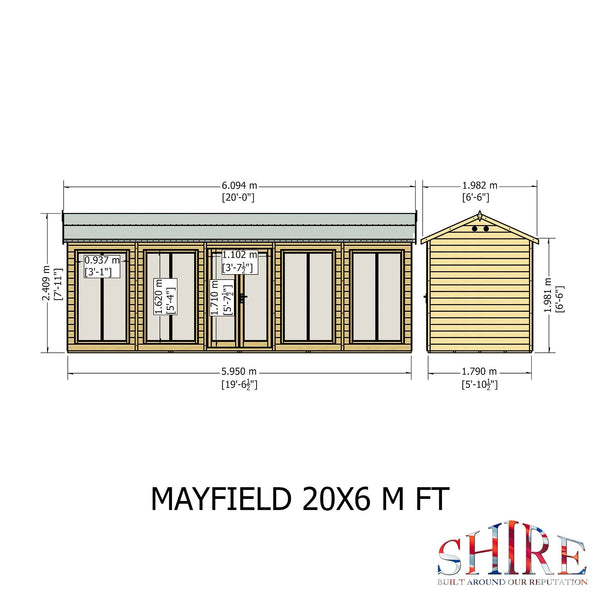 Shire Mayfield 20x6 12mm Interlock Cladding  Summerhouse - Best Shed