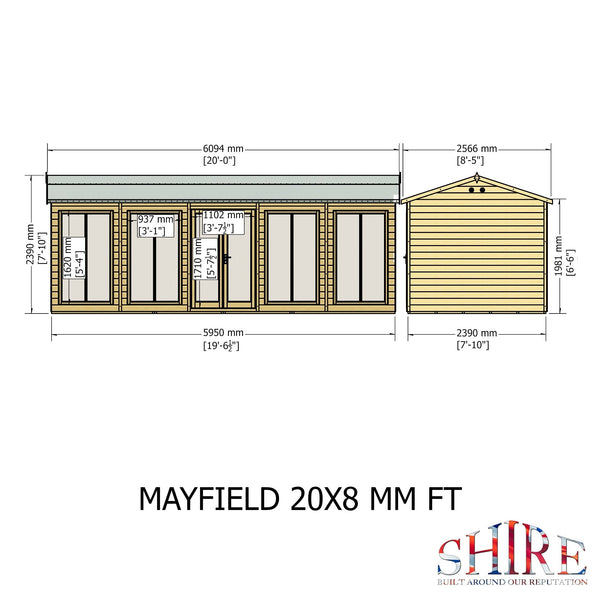 Shire Mayfield 20x8 12mm Interlock Cladding  Summerhouse - Best Shed