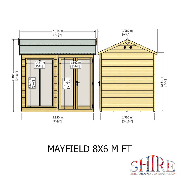 Shire Mayfield 8x6 Summerhouse - Best Shed