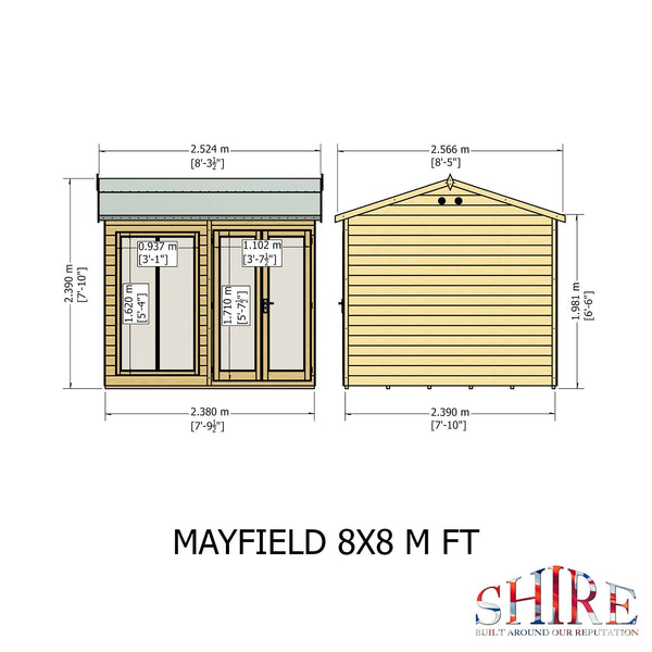 Shire Mayfield 8x8 12mm Interlock Cladding  Summerhouse - Best Shed
