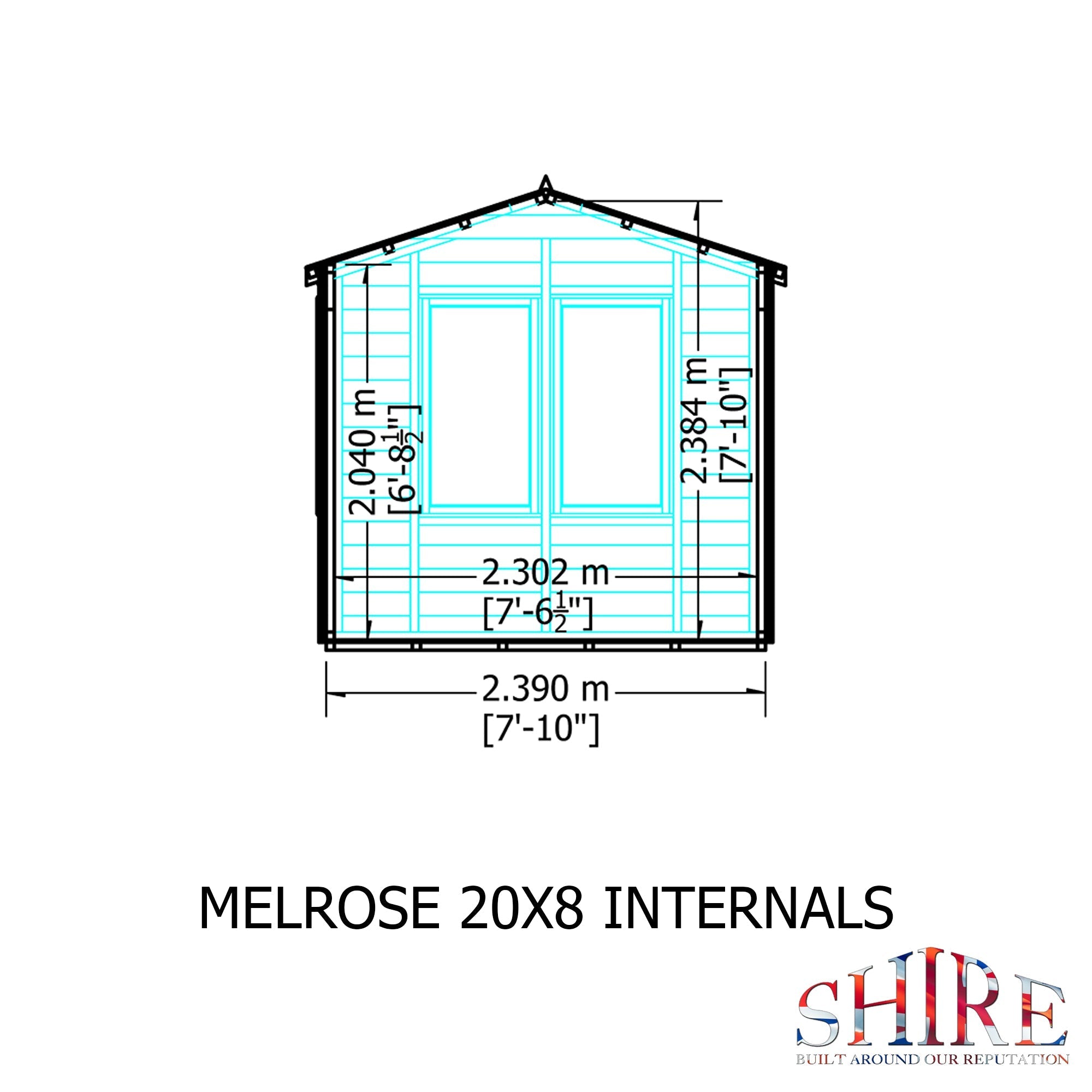 20x8 insulated Garden Studio Office with double doors - Best Shed