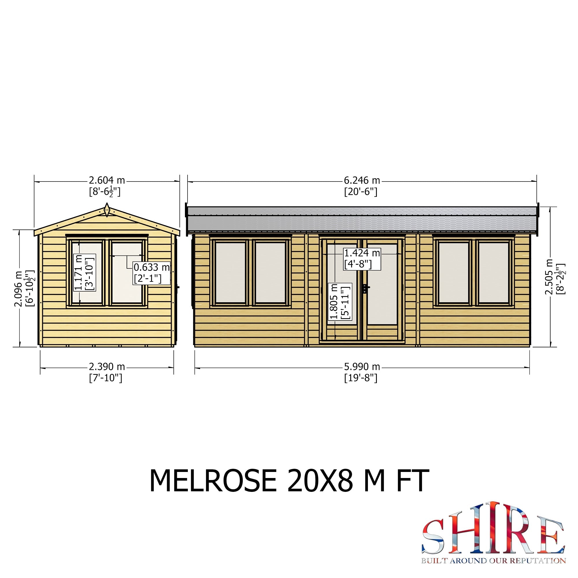 20x8 insulated Garden Studio Office with double doors - Best Shed