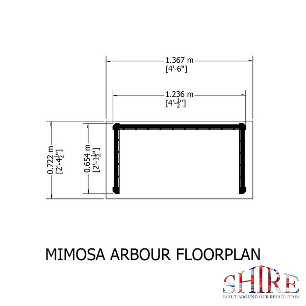 Shire Mimosa 1.4x0.7m Arbour Seat - Best Shed