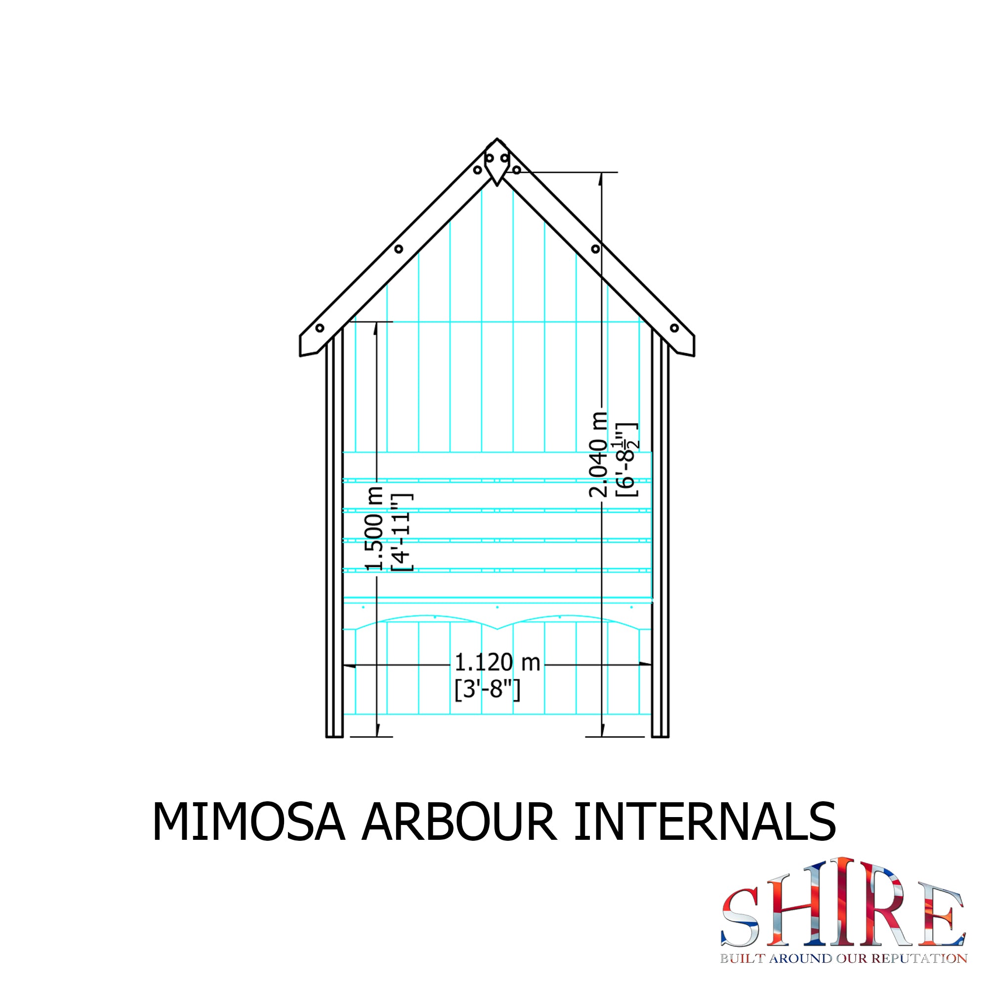 Shire Mimosa 1.4x0.7m Arbour Seat - Best Shed