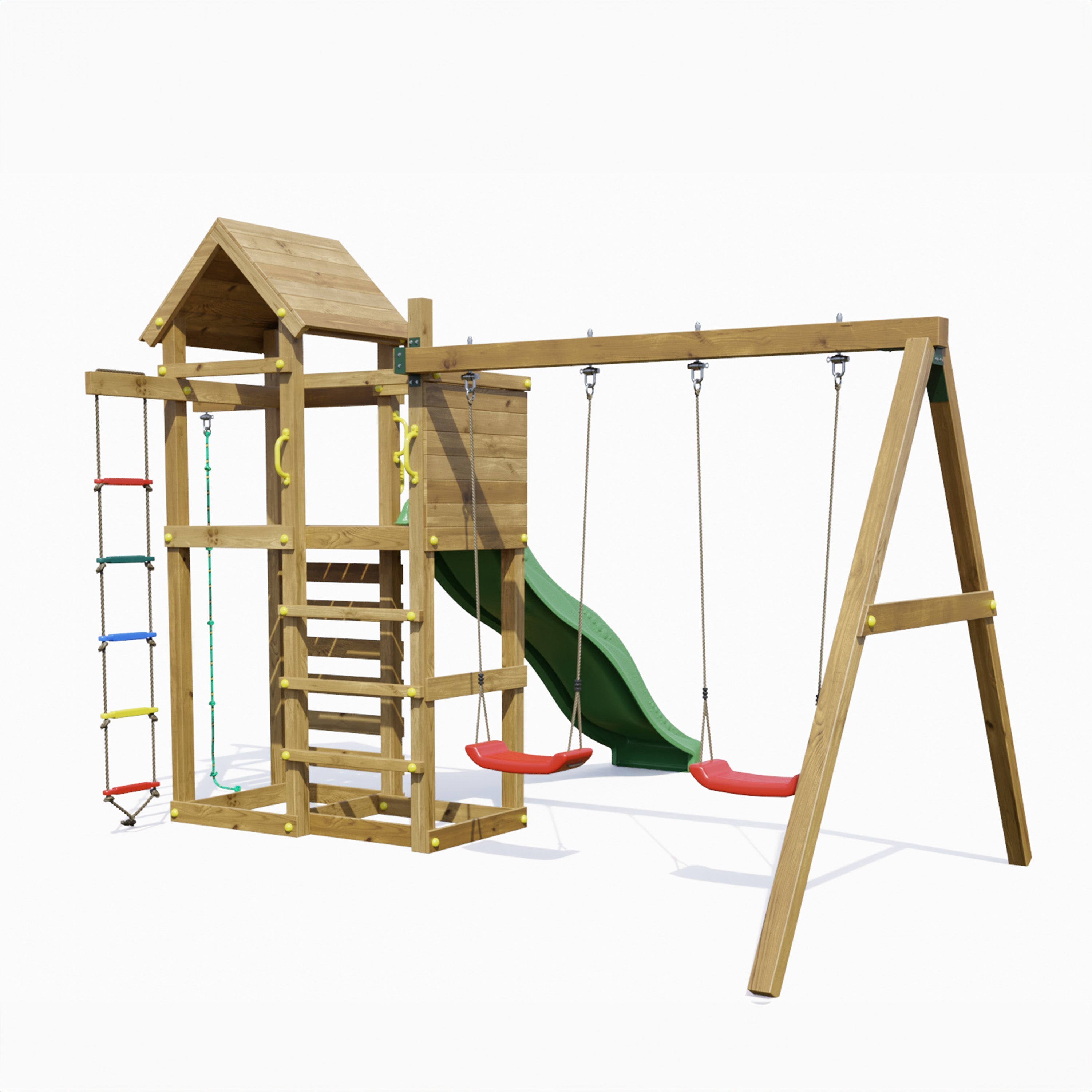 Mixter Climbing Frame With Tower Swings Slide and Climbing Rope - Best Shed