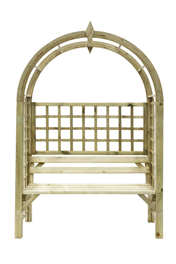 Montebello Arched Arbour Garden Seat with Trellis