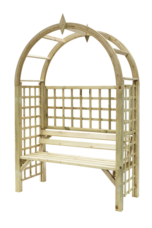 Montebello Arched Arbour Garden Seat with Trellis