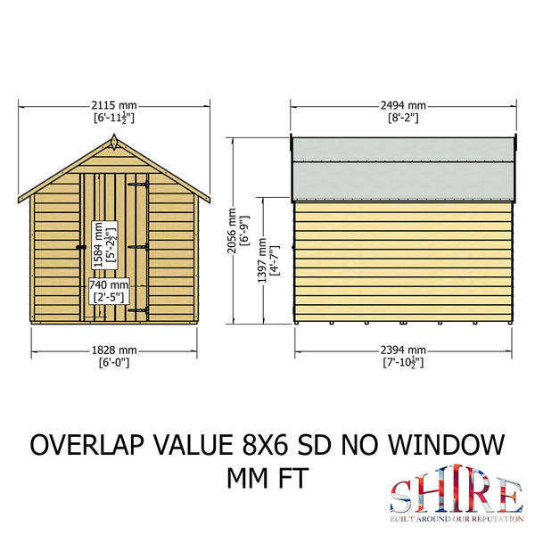 Shire Overlap 8x6   Economy Pressure Treated Storage Shed - Best Shed