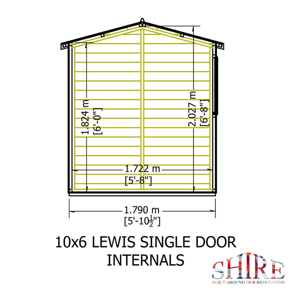 Lewis 10x6 Shiplap Garden Shed 12mm Shiplap T&G