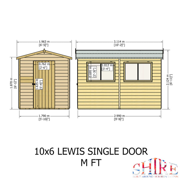 Lewis 10x6 Shiplap Garden Shed 12mm Shiplap T&G