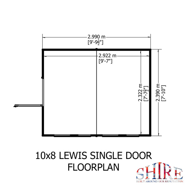 Lewis 10x8 Garden Shed 12mm Shiplap T&G