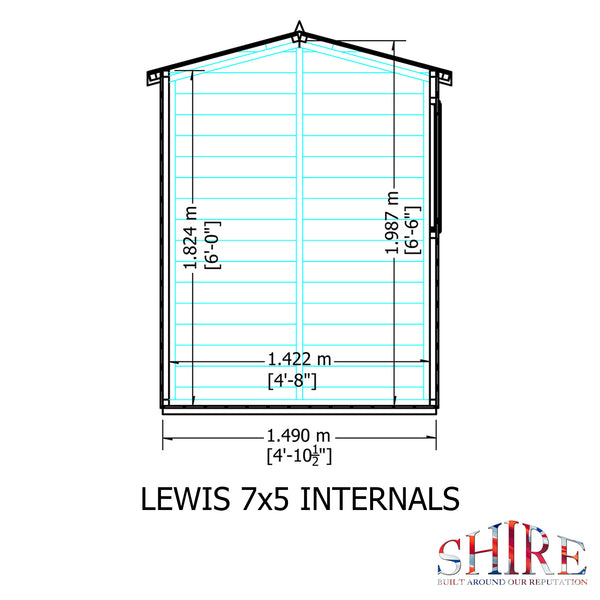 Lewis 7x5 Garden Shed 12mm Shiplap T&G