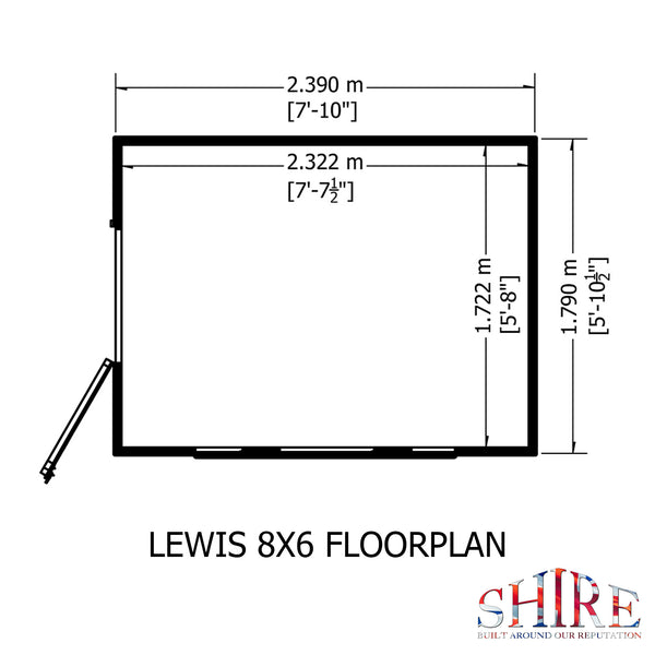 Lewis 8x6 Garden Shed 12mm Shiplap T&G