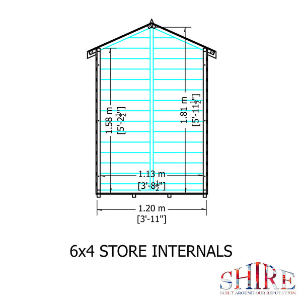 Shire Shetland Shiplap Apex 6x4 12mm interlock Clad wooden Shed