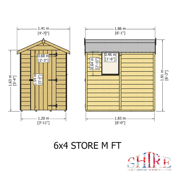 Shire Shetland Shiplap Apex 6x4 12mm interlock Clad wooden Shed