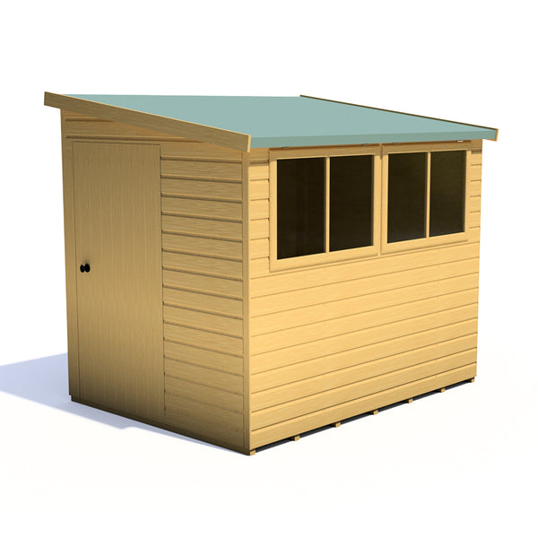 Norfolk Style A 8x6 Single Door 12mm Shiplap Garden Shed