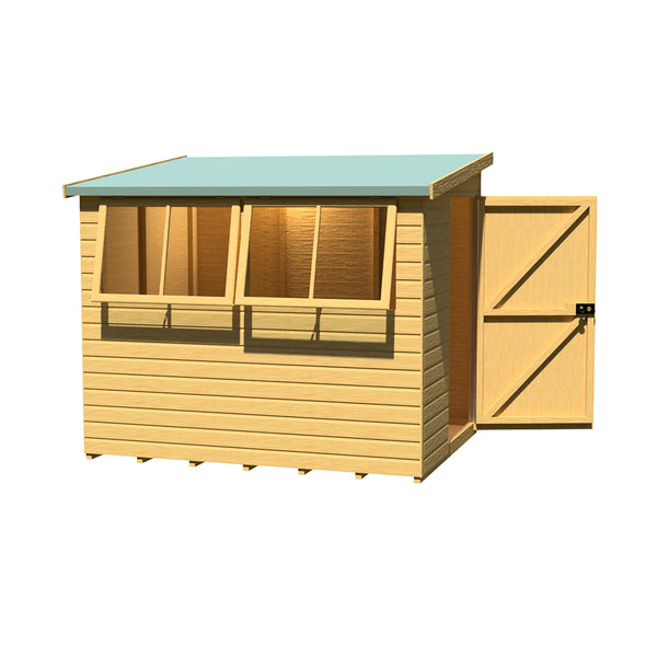 Norfolk Style B 8x6 Single Door 12mm Shiplap Garden Shed