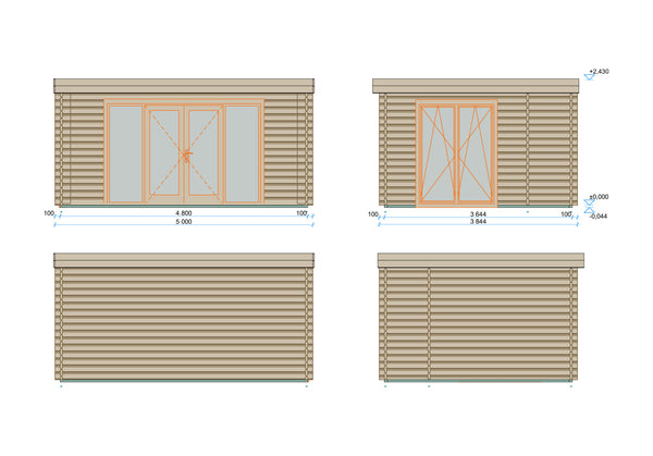 Shire Nuuk Log Cabin 16x13 Log Cabin 44mm Cladding - Best Shed