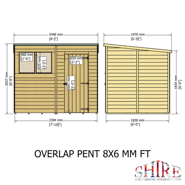Shire Overlap Pent 8x6 Storage Shed - Best Shed