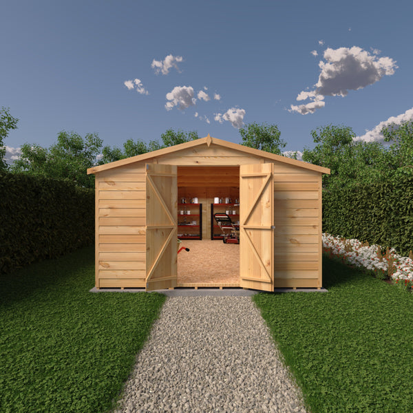 Overlap Double Door No windows  10x20 Value storage shed