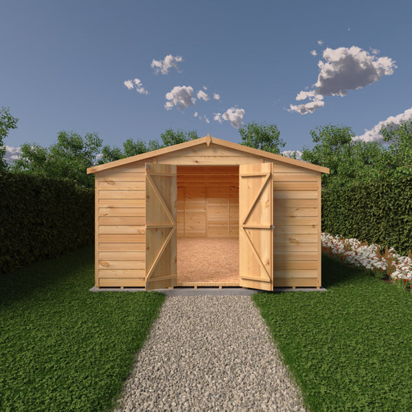 Overlap Double Door No windows  10x20 Value storage shed